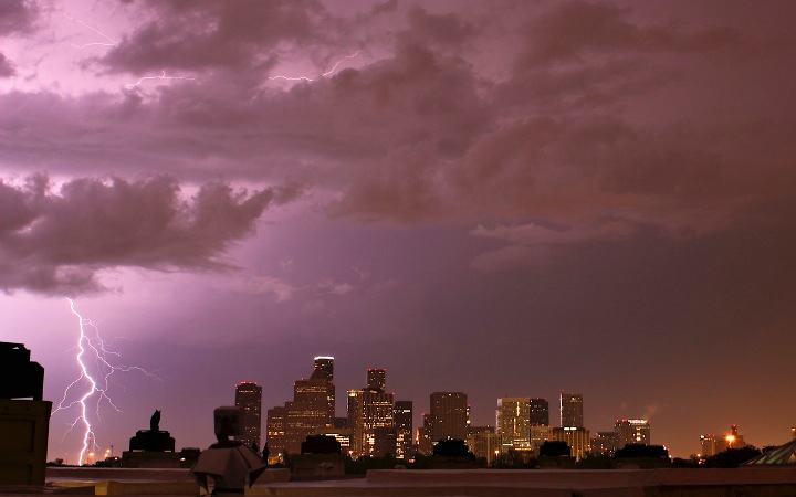 Houston, purple lightning